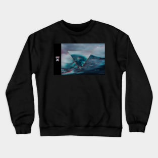 Glitch Art Record Big Wave Surfing Hawaii Crewneck Sweatshirt